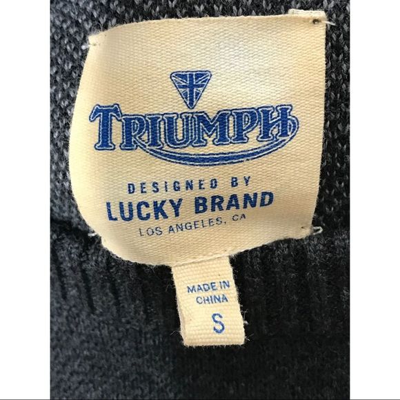 Lucky Brand Triumph Motorcycles Sweater Pullover - Picture 7 of 8